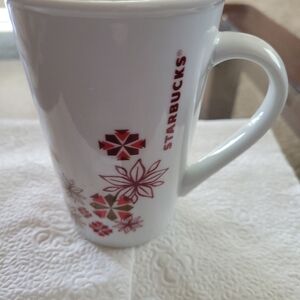 Starbucks White and Red Geometric Mug